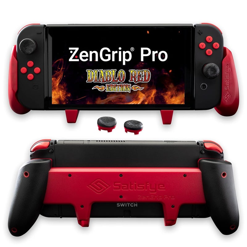 Satisfye - ZenGrip Pro Gen 3 OLED, a Switch Grip Compatible with Nintendo Switch - Comfortable & Ergonomic Grip, Joy Con & Switch Control. #1 Switch Accessories Designed for Gamers (Red) - Image 1
